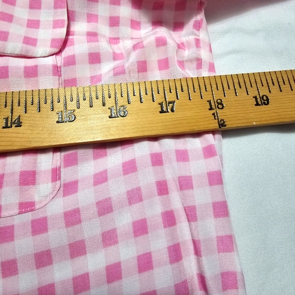 EXPRESS The City Shirt Gingham Pink/White. SIZE S/P - Picture 4 of 7